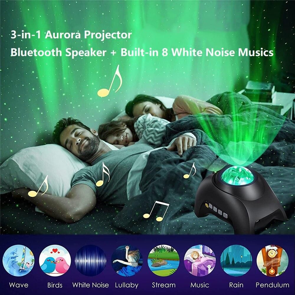 Aurora Projector Star Projector Galaxy Night Light Northern Light Projection Rotate LED Lamp BT Music Speaker Bedroom Decor Gift