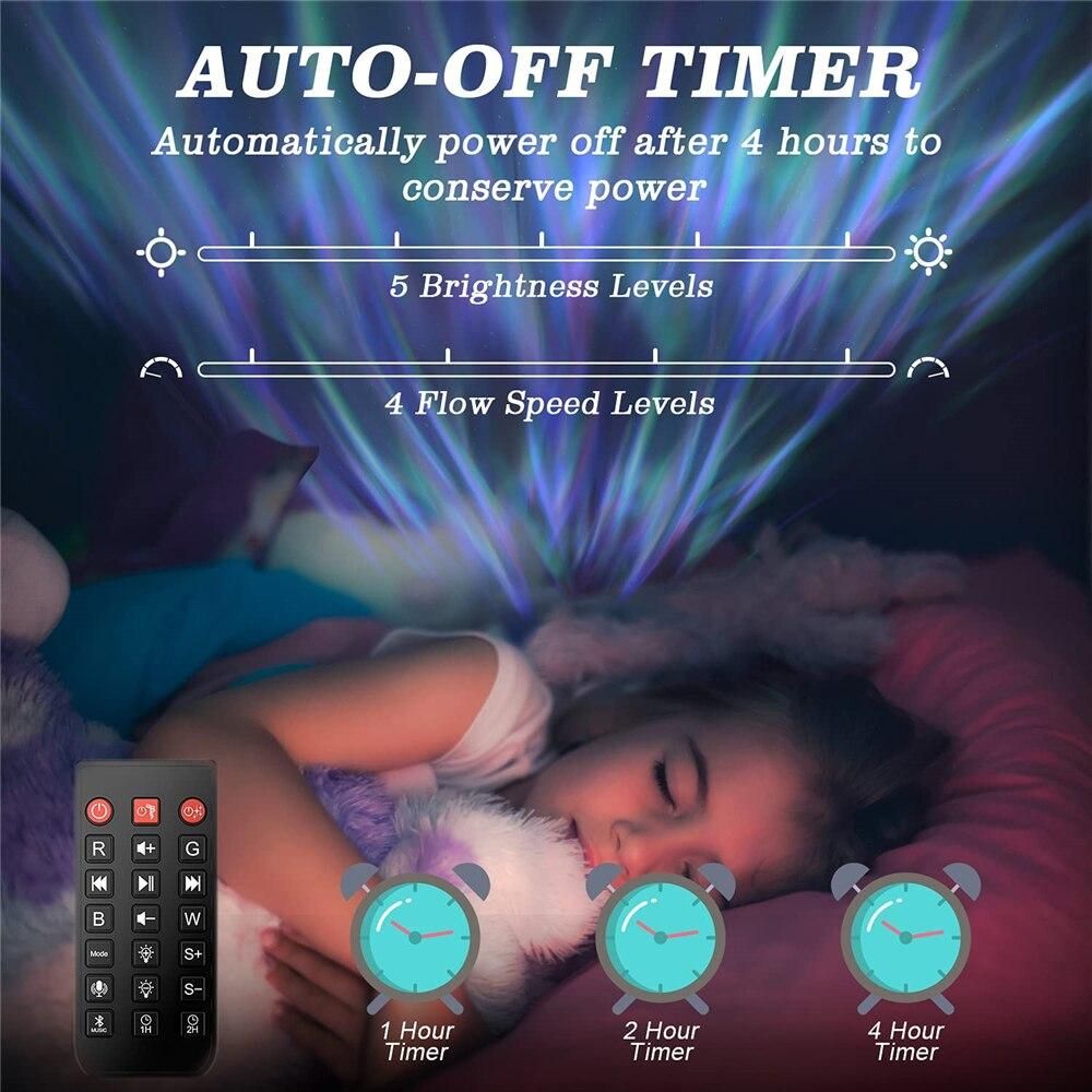 Aurora Projector Star Projector Galaxy Night Light Northern Light Projection Rotate LED Lamp BT Music Speaker Bedroom Decor Gift