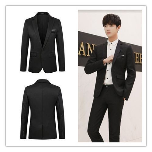 Men's Casual Blazer Jacket Slim Fit Lightweight One Button Suit Jacket