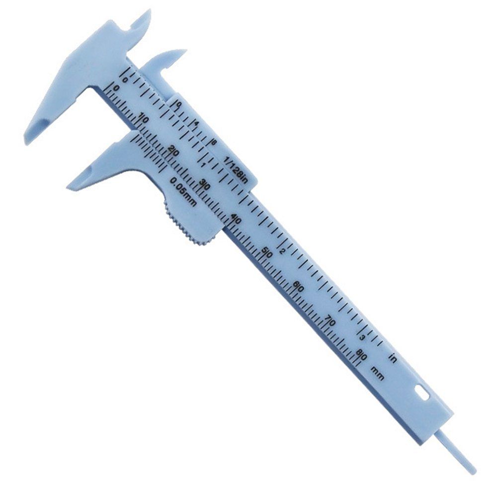 Double S Ale 80MM Plasti  Eyebrow Measuring Vernier   Per   Per Ruler-blue