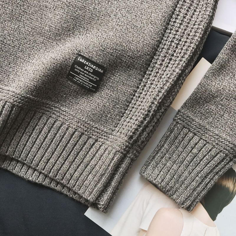 Mens Fashion Turtleneck Pullover Crewneck  Sweater