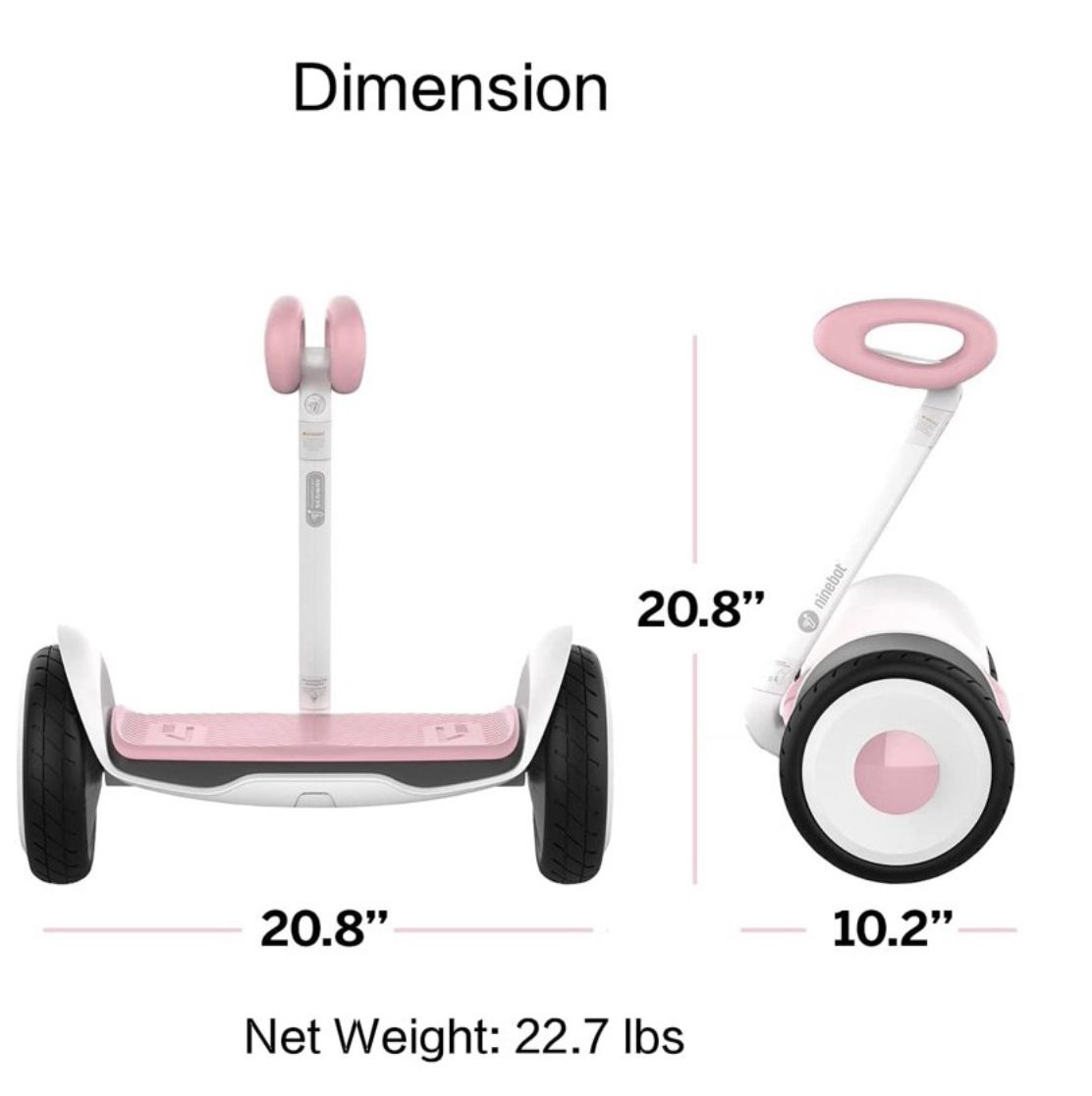 Segway Ninebot S Kids, Smart Self-Balancing Electric Scooter With LED Light, Designed For Children, White