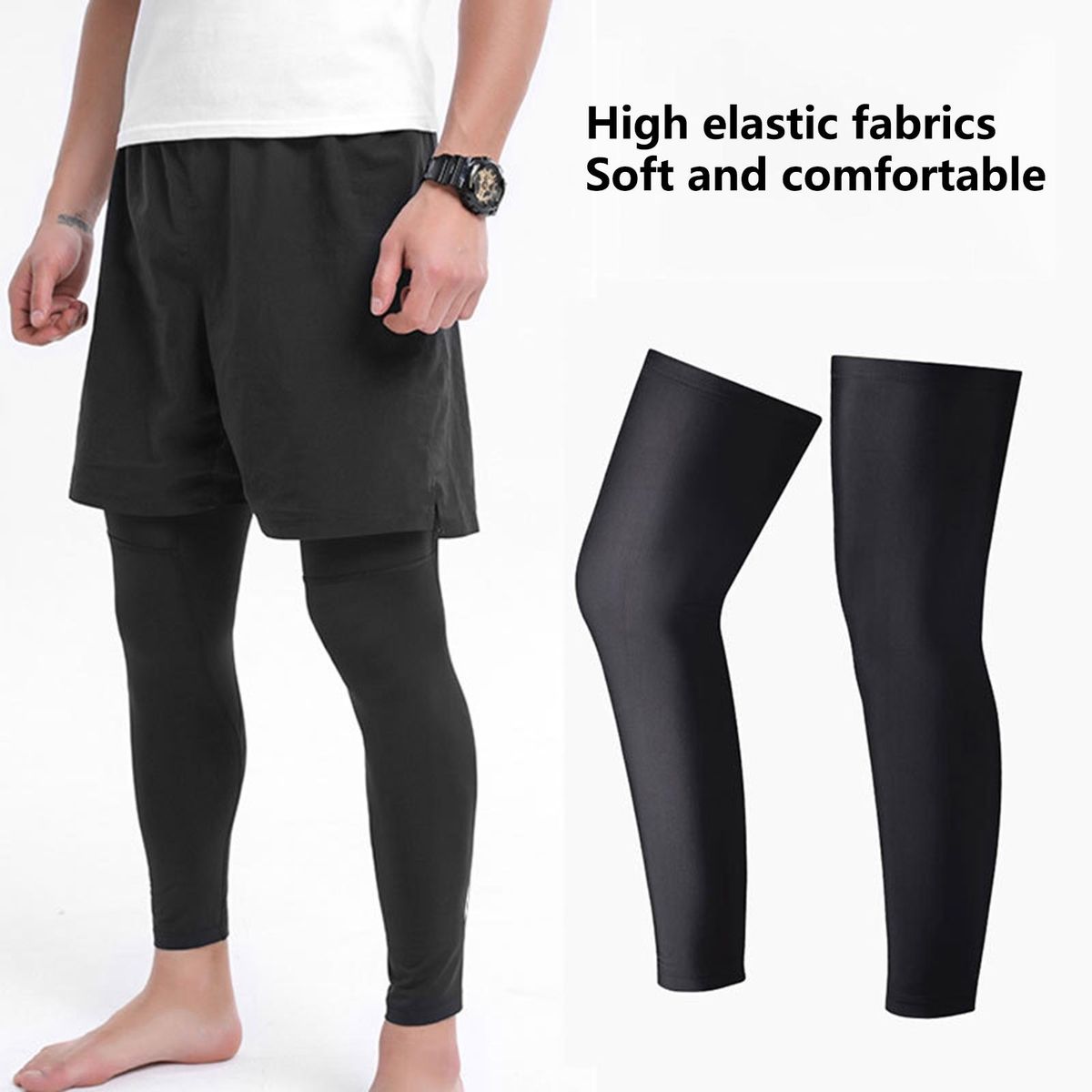1Pc Knee Support Long Compression Knee Sleeve Black