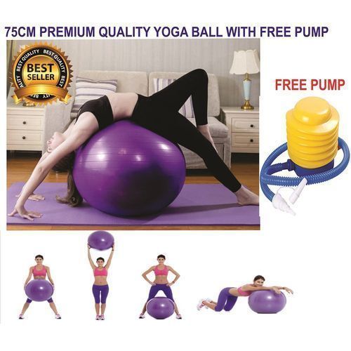 Big Size Premium Exercise GYM Yoga Ball Fitness Free Pump