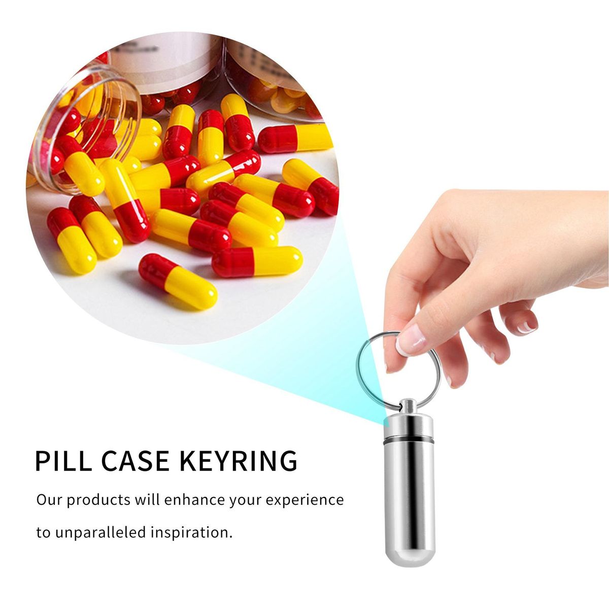 Silver Pill Medicine Box Case Holder Container Capsule