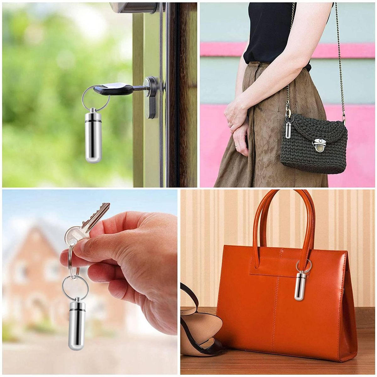 Silver Pill Medicine Box Case Holder Container Capsule