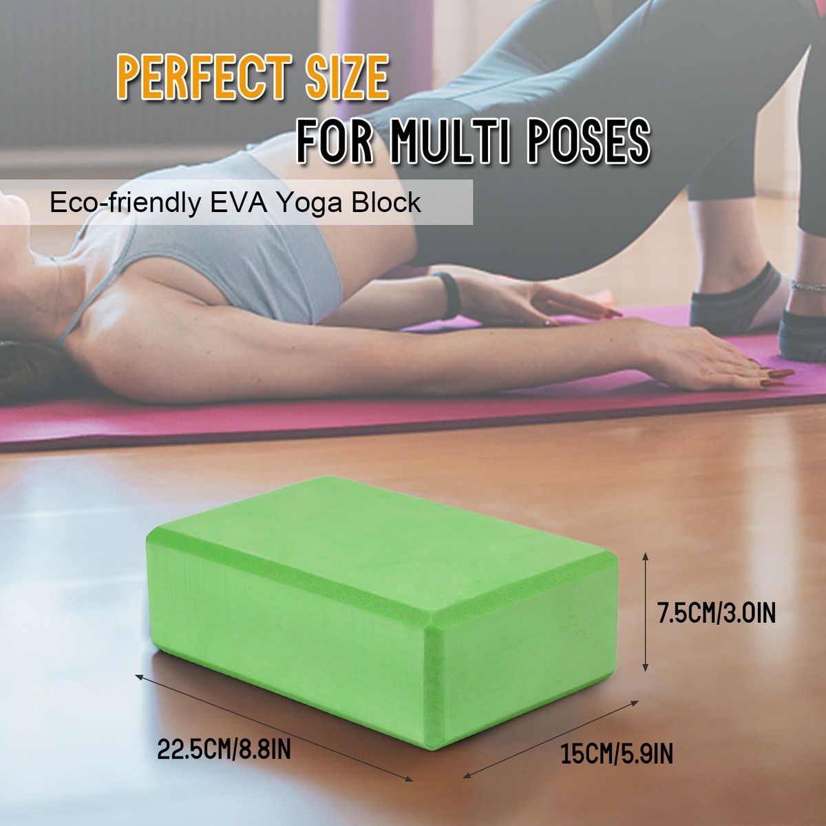 2 Pack Yoga Blocks And Yoga Strap Set Non-Slip EVA Foam