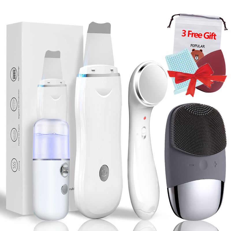 Ultrasonic Skin Scrubber Facial Pore Cleaner Machine Blackhead Remover Face Cleansing Brush Cleaner Facial Massager Skin Care