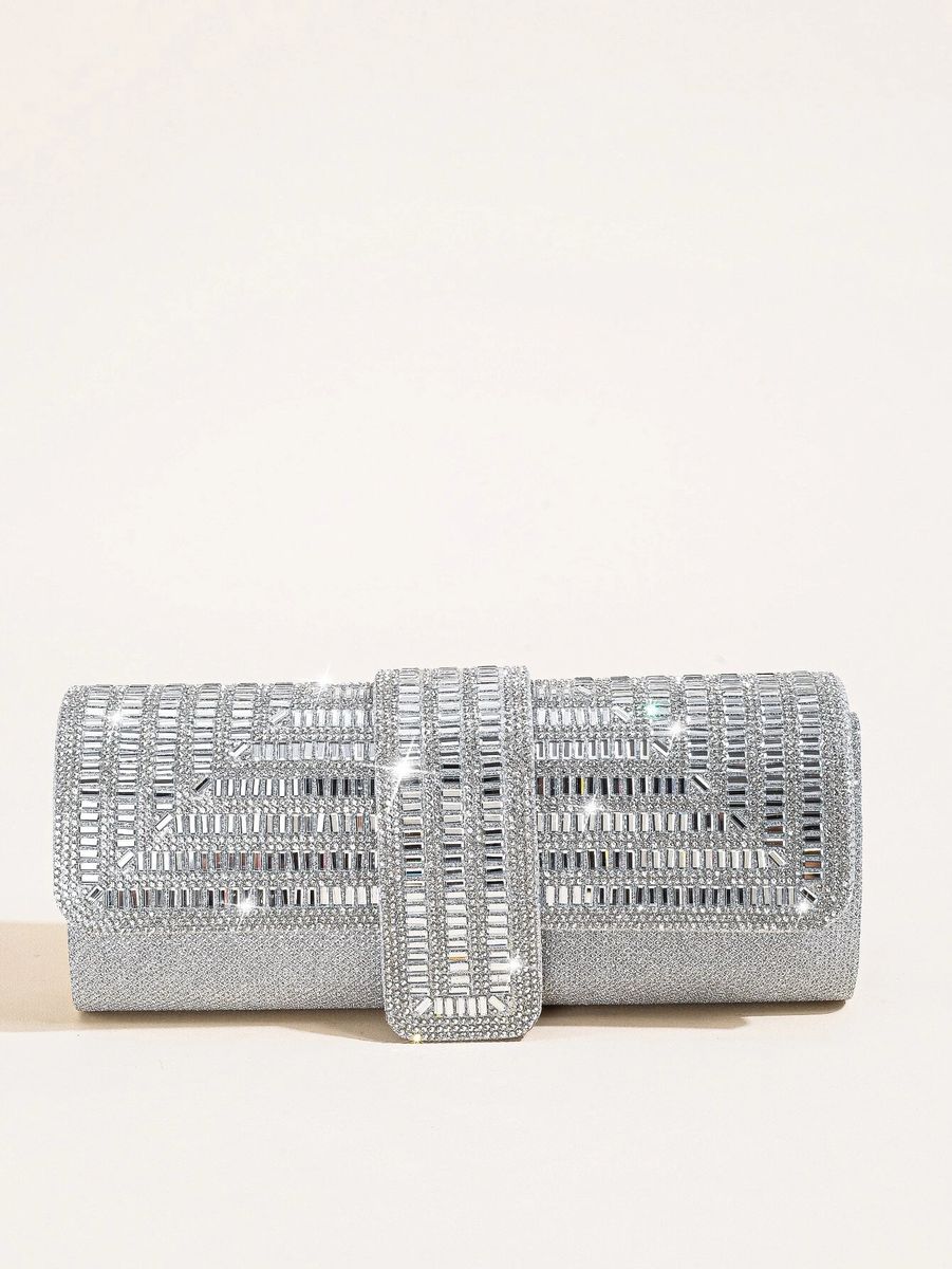Trendy Bridal Clutch Purse - Fashion Handbag Silver Purse