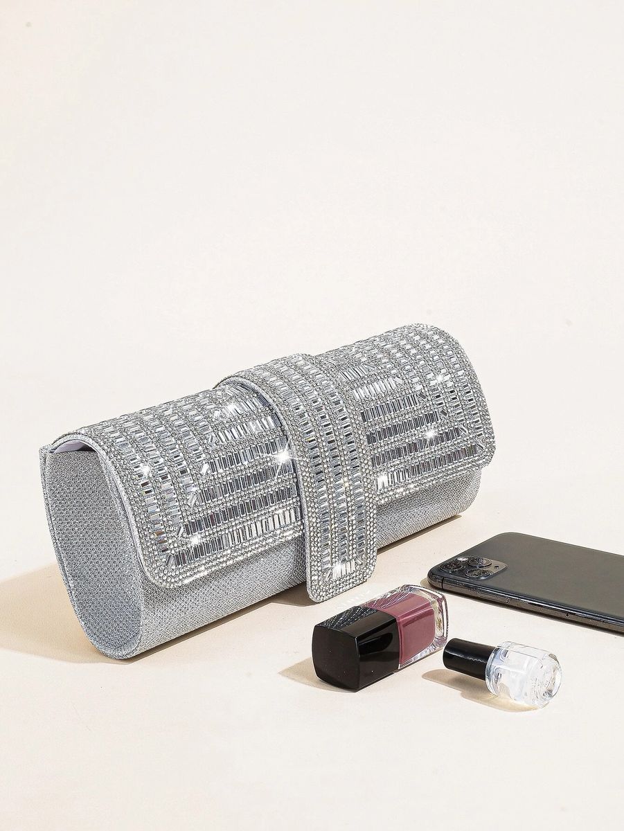 Trendy Bridal Clutch Purse - Fashion Handbag Silver Purse