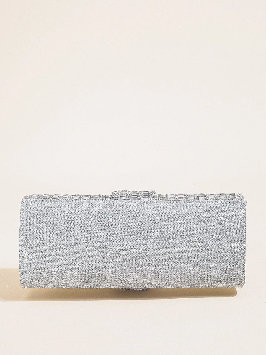 Trendy Bridal Clutch Purse - Fashion Handbag Silver Purse