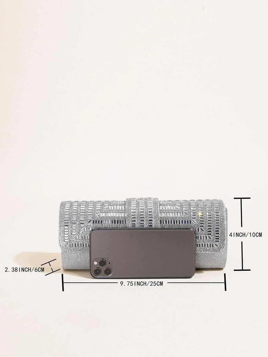 Trendy Bridal Clutch Purse - Fashion Handbag Silver Purse