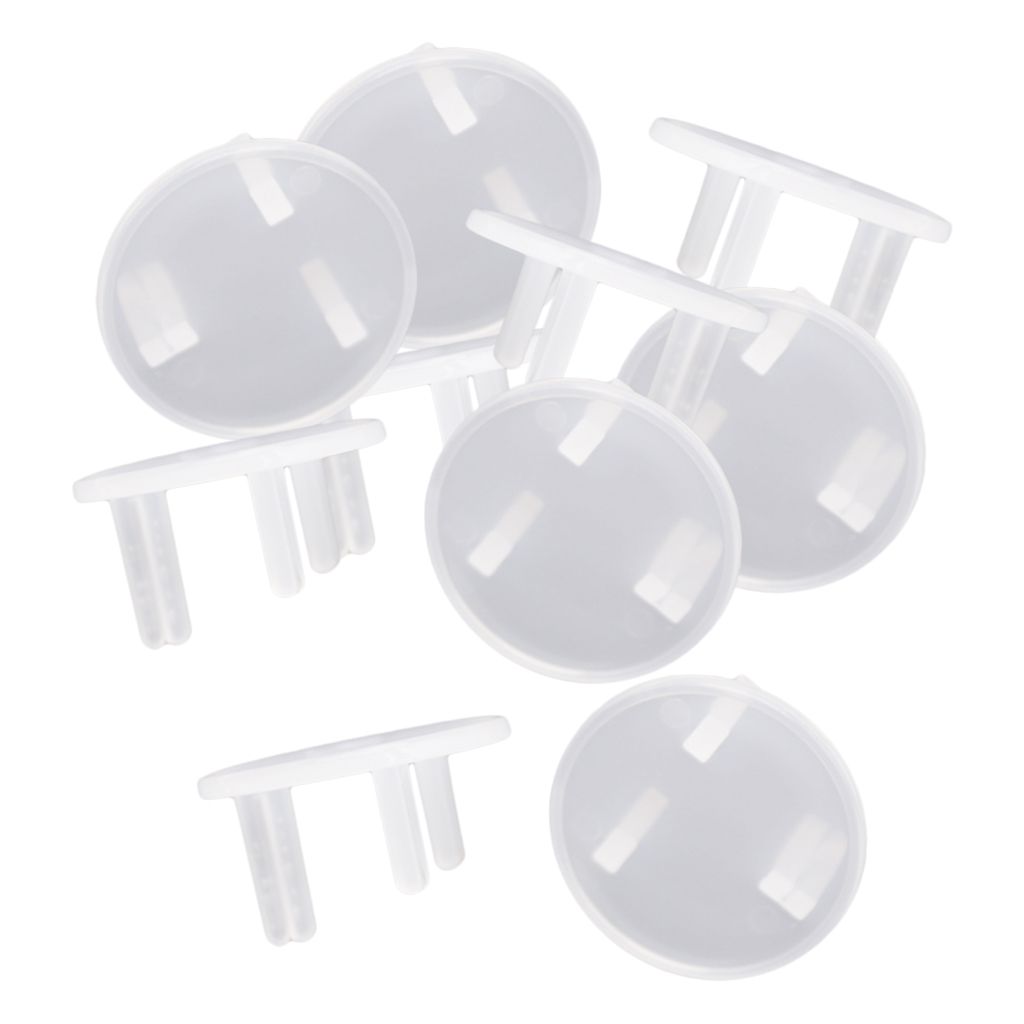 10pcs Socket Cover Baby Proof Electrical Power Outlets Plug Caps Clear