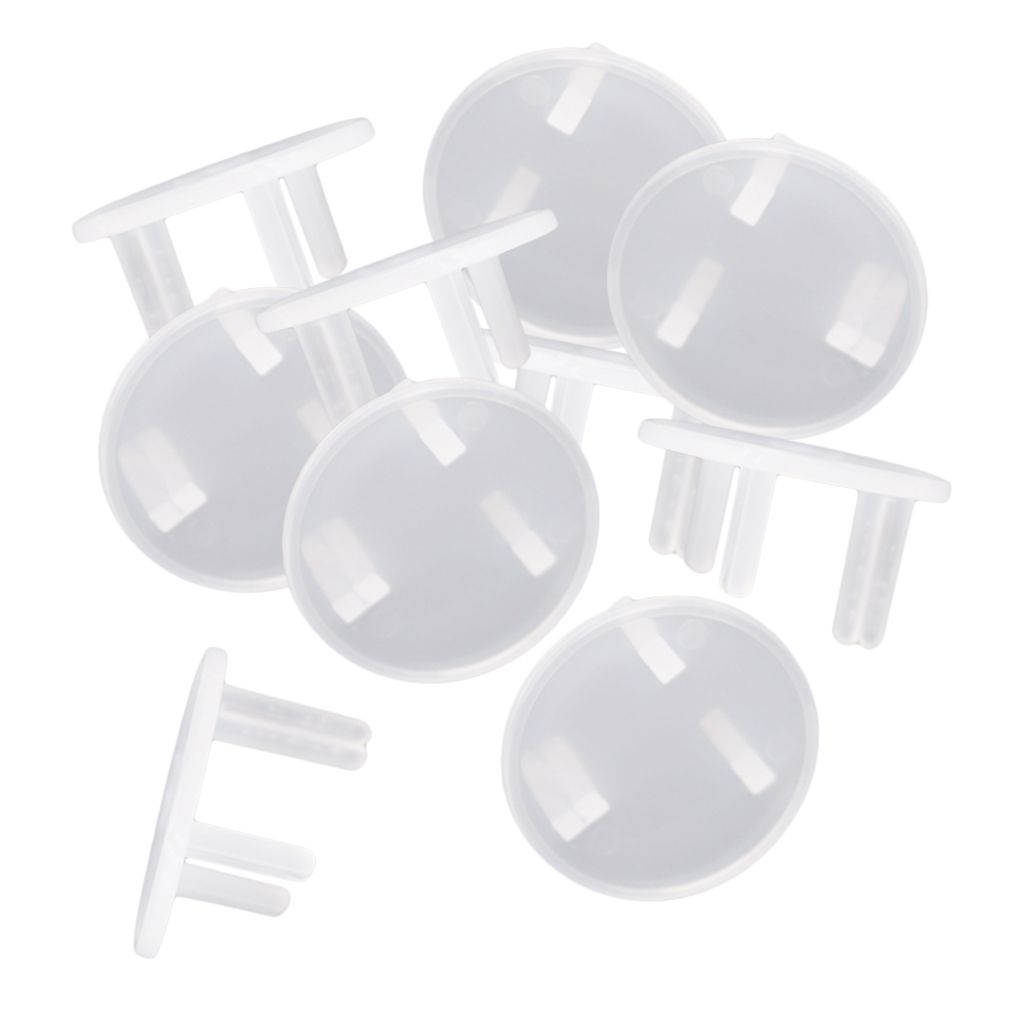 10pcs Socket Cover Baby Proof Electrical Power Outlets Plug Caps Clear