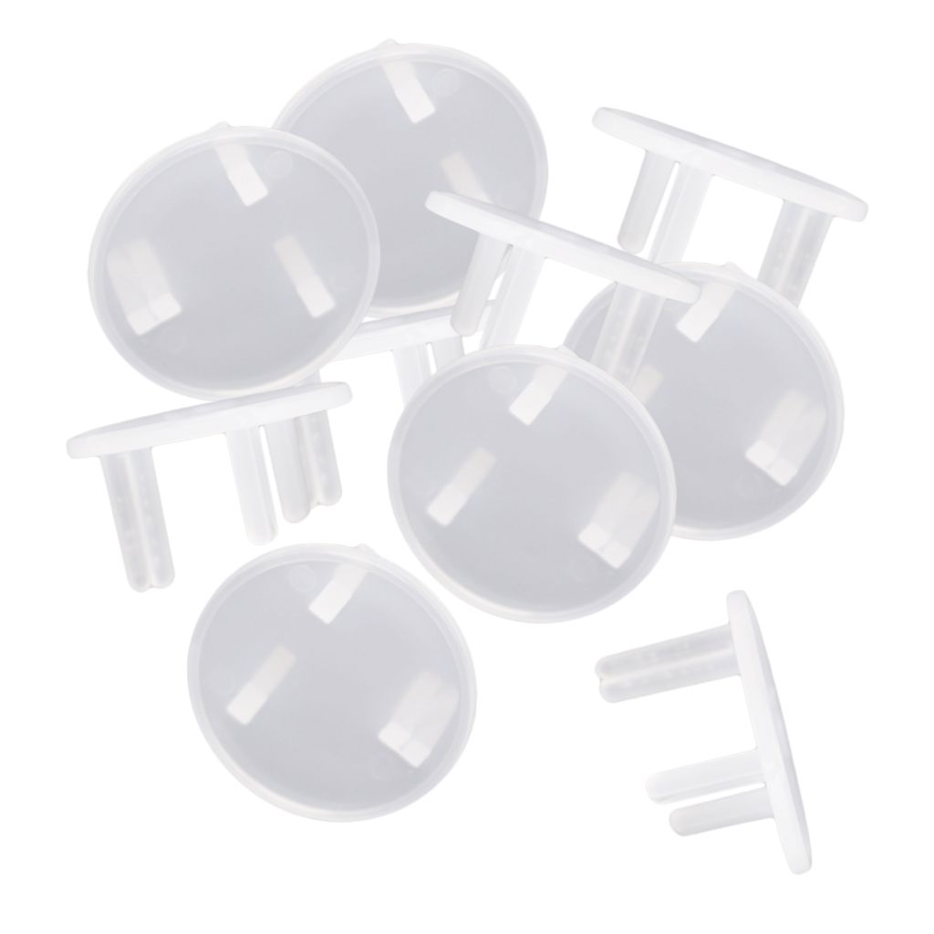 10pcs Socket Cover Baby Proof Electrical Power Outlets Plug Caps Clear