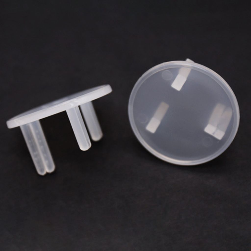 10pcs Socket Cover Baby Proof Electrical Power Outlets Plug Caps Clear