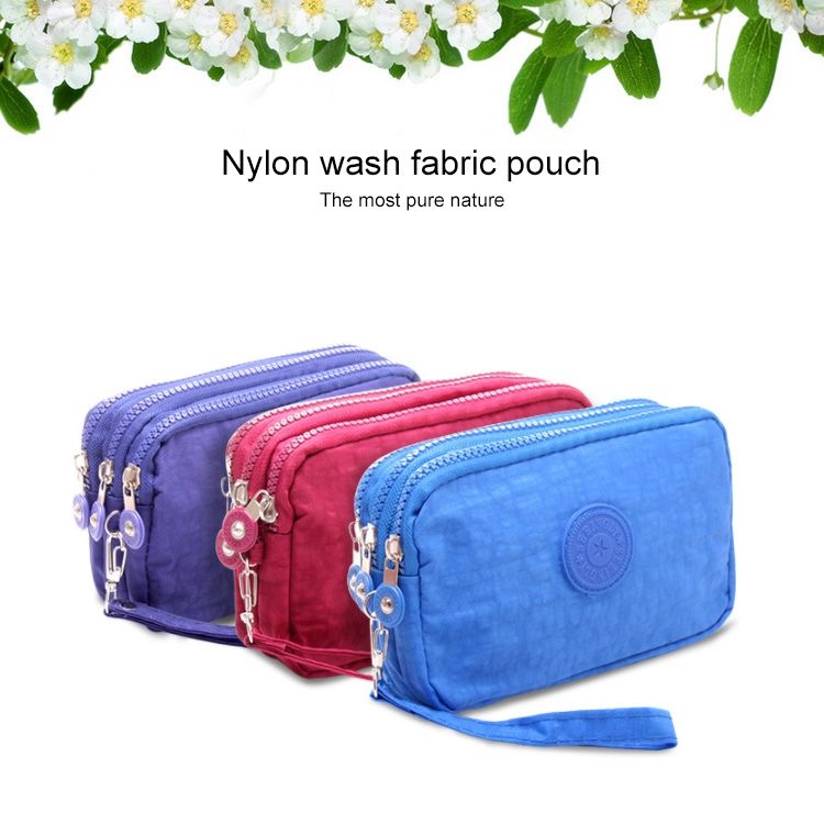 Three-Layer Zipper Short For Ladies Change Mobile Bag(Black)