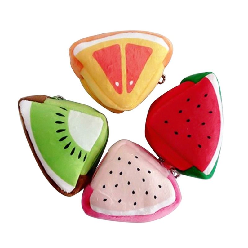 Cute Fruit Wallet Gift Plush Coin Purse Female Bag(Kiwi)