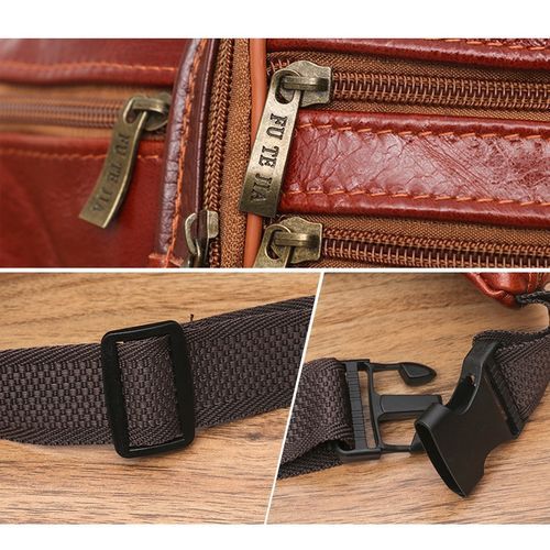 Men's Leather Belt Bag Mobile Phone Bag (light Brown)
