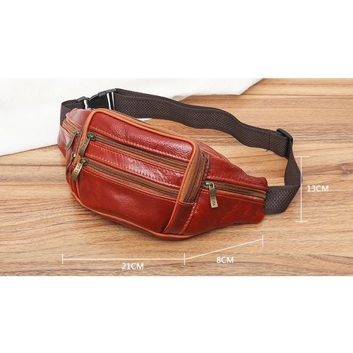 Men's Leather Belt Bag Mobile Phone Bag (light Brown)