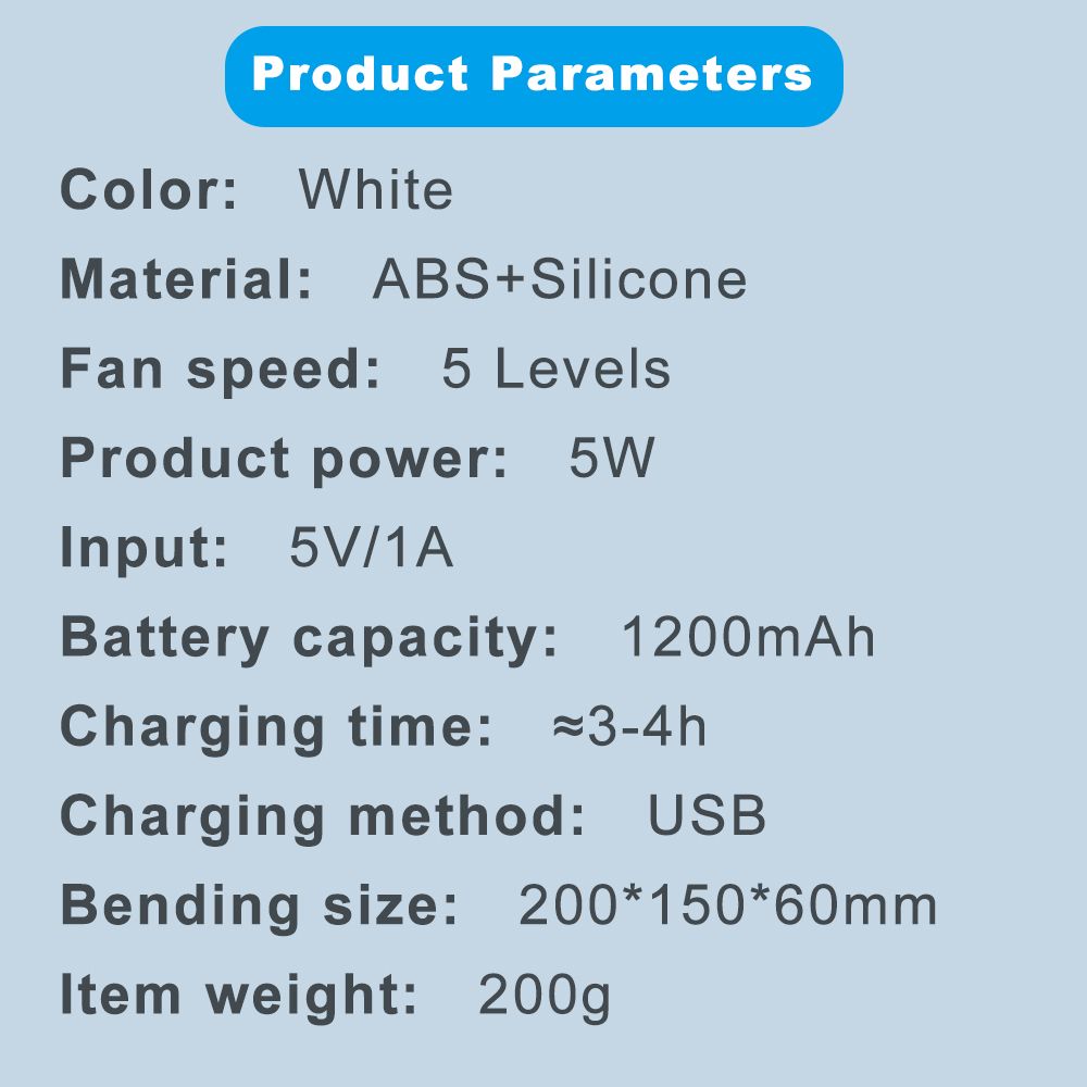 Portable Neck Fan Hands Free Leafless Fan 1200 MAh Battery