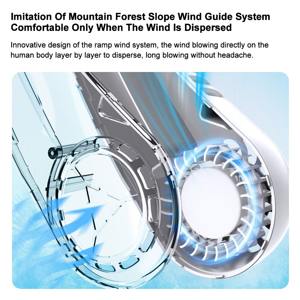 Portable Neck Fan Hands Free Leafless Fan 1200 MAh Battery