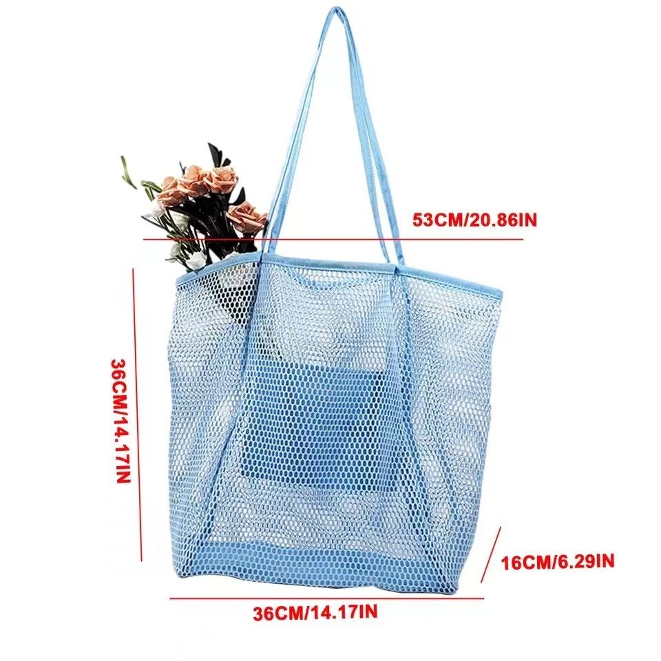 Beach Mesh Bag Large Mesh Tote Bag For Women Big Capacity Shoulder Handbags