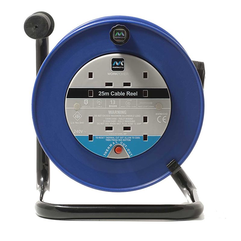 Cable Reel 4 Socket 25M 13AMP
