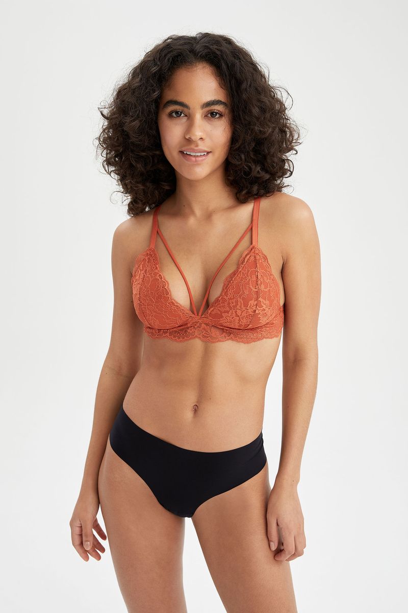 Woman Casual Bralette Underwear Bra - Orange