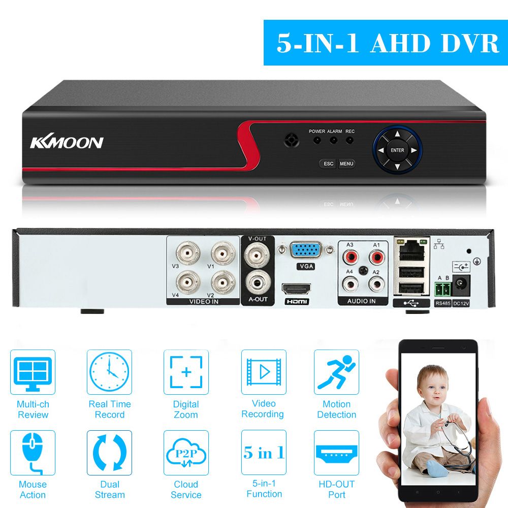 4CH 1080P DVR Recorder H.264+ CCTV 5-in-1