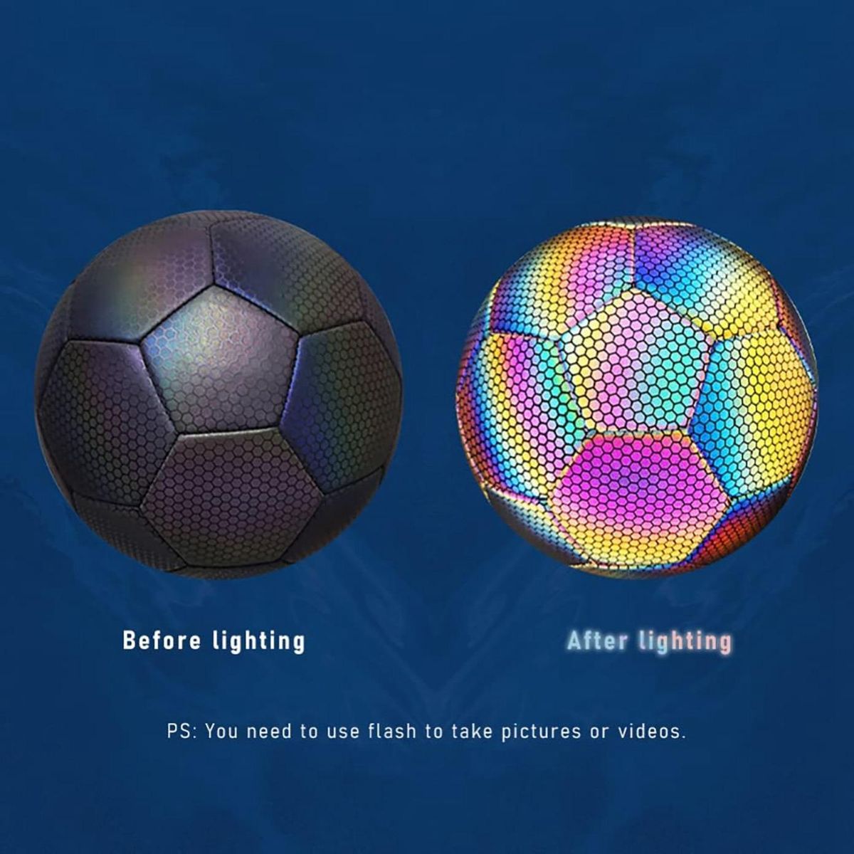 Reflective Soccer 5 Size for Indoor Outdoor Soccer