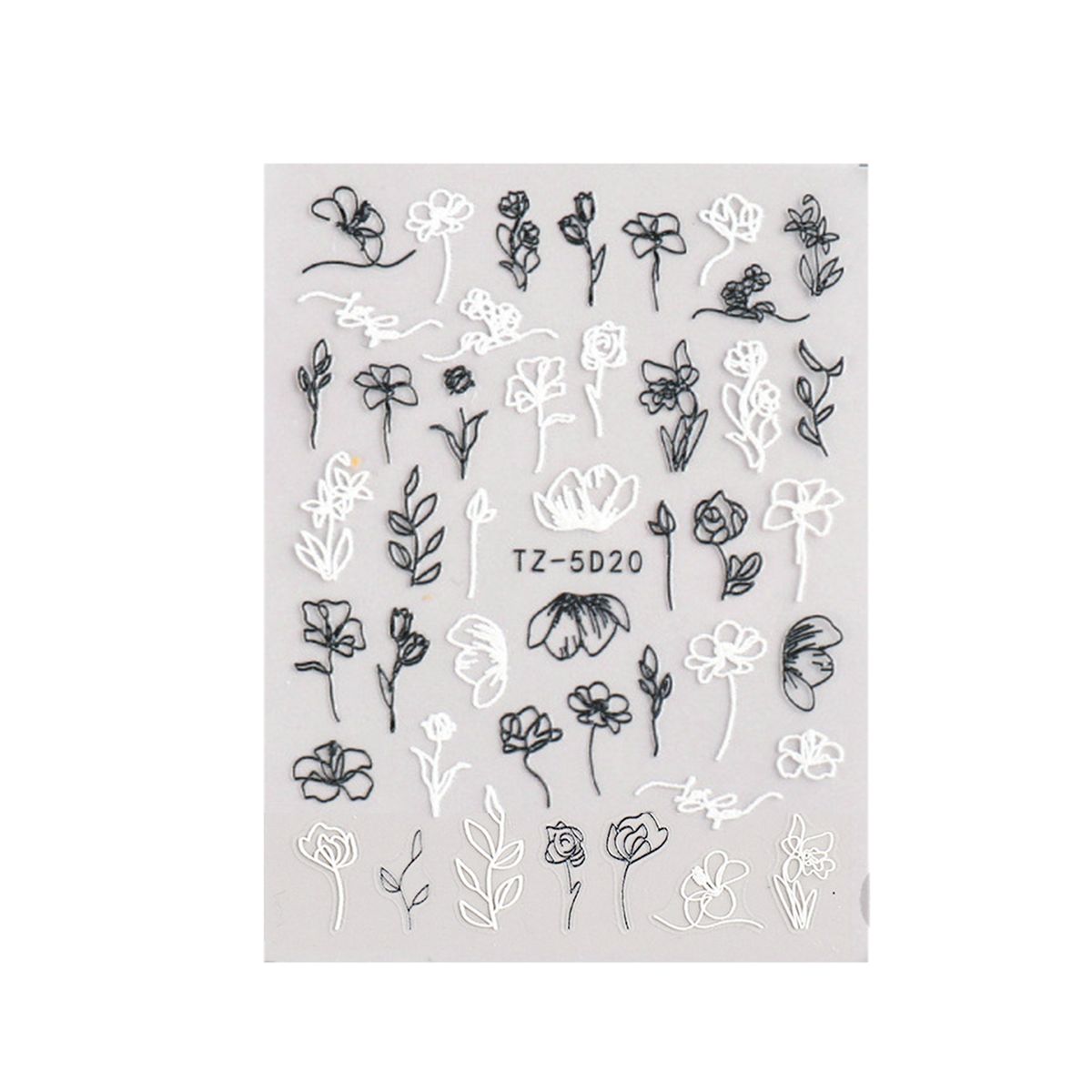1 Set 3D Sticker 3D Simple Flower Nail Embossed Sticker B