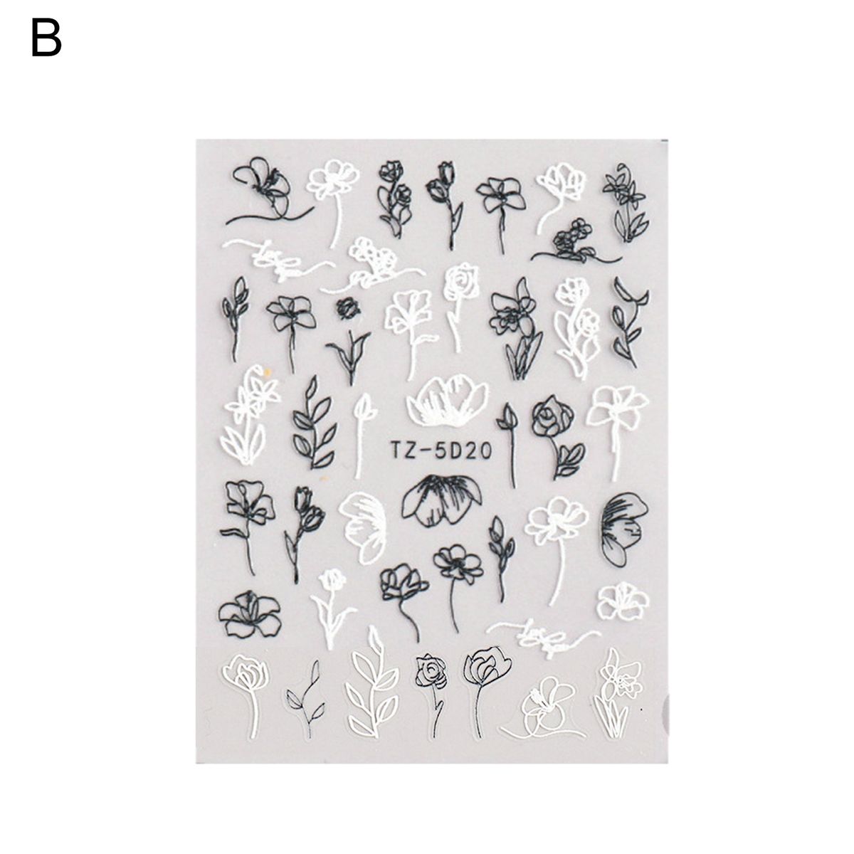 1 Set 3D Sticker 3D Simple Flower Nail Embossed Sticker B