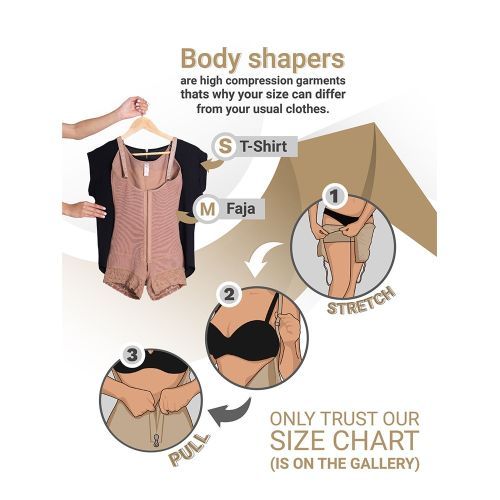 Abdominal Control Skims Fajas Compression Body Shaper Adjustable Shoulder Clasps  Lifter ​With 3-Row Steel Buckl