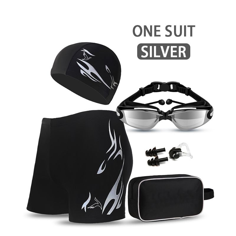 Men's Swimwear Suits Basic Long Swim Boxer Trunks Board Shorts Square Briefs