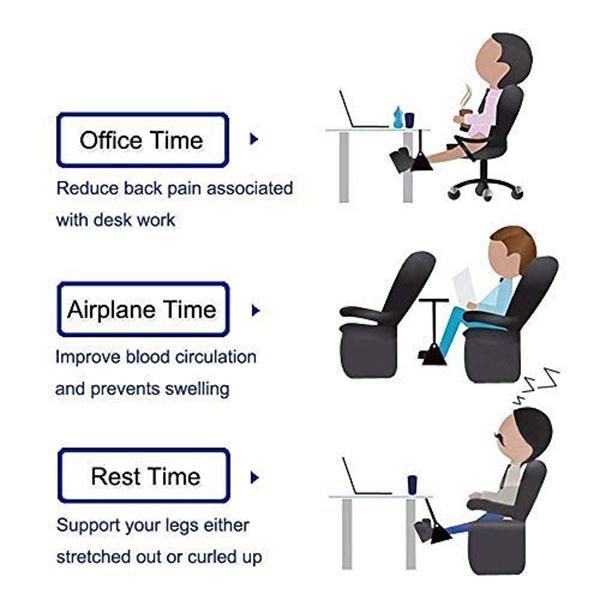 Ergonomic Foot Rest Travel Footrest Airplane Leg Rest Flight Foot Hammock Under