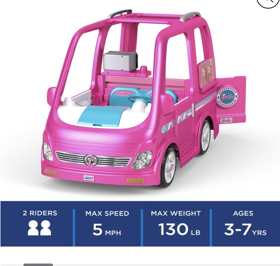 Power Wheels Barbie Dream Camper, Battery Powered Ride On Vehicle