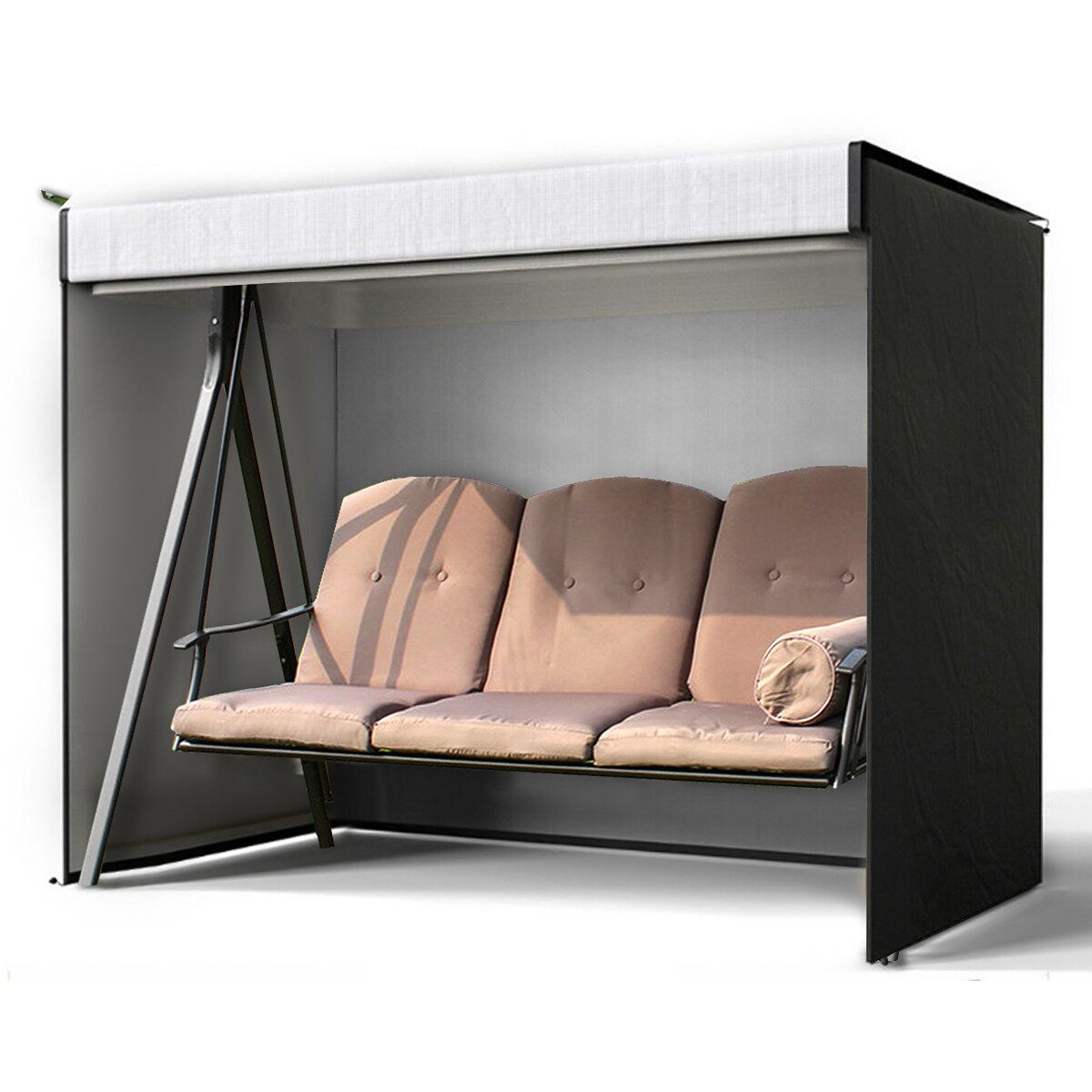3 Seater Canopy Swing Seat Hanging Chair Cover Garden Patio Hammock Protector
