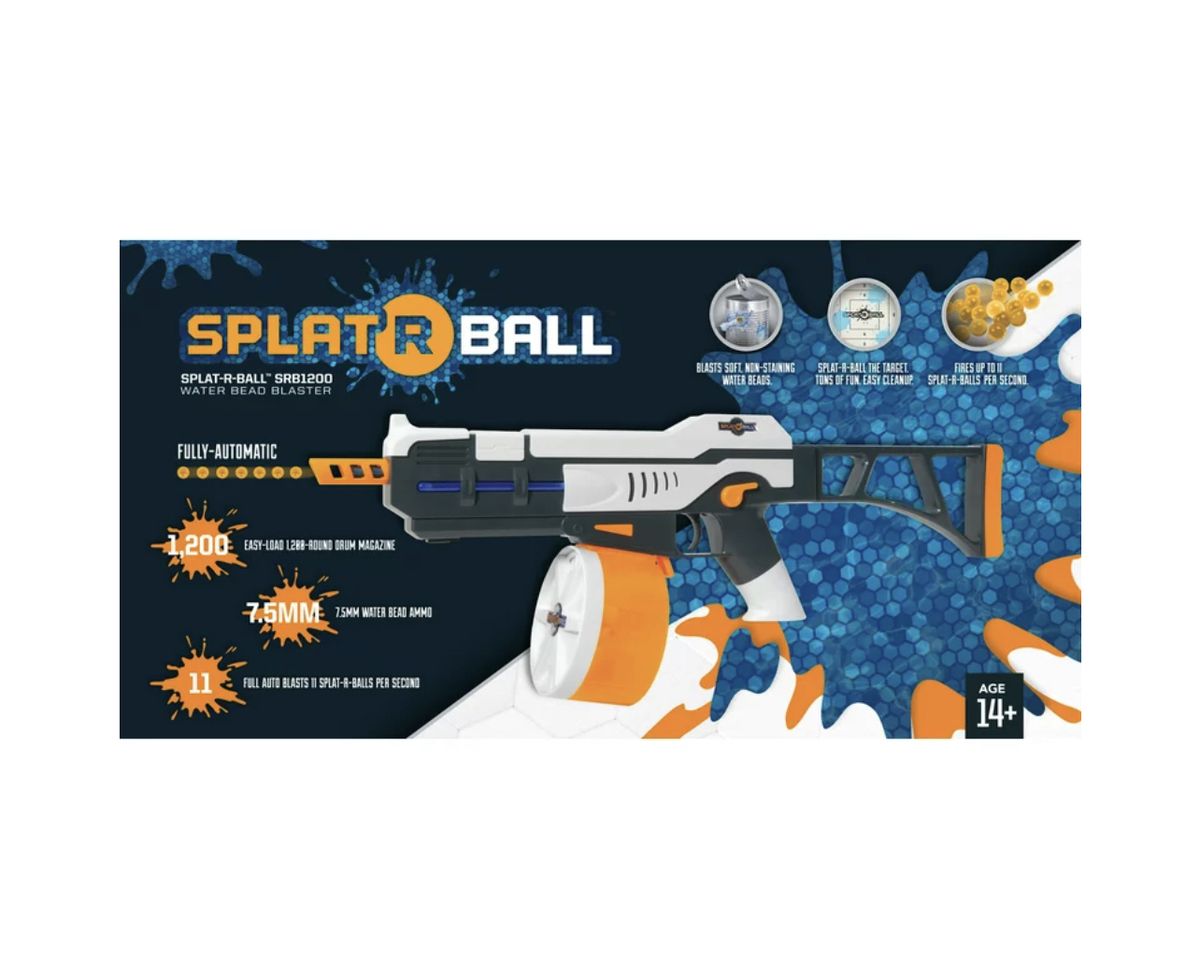 SPLATRBALL SRB1200 Full Auto Rechargeable Battery Powered Water Bead Gel Ball Blaster Kit