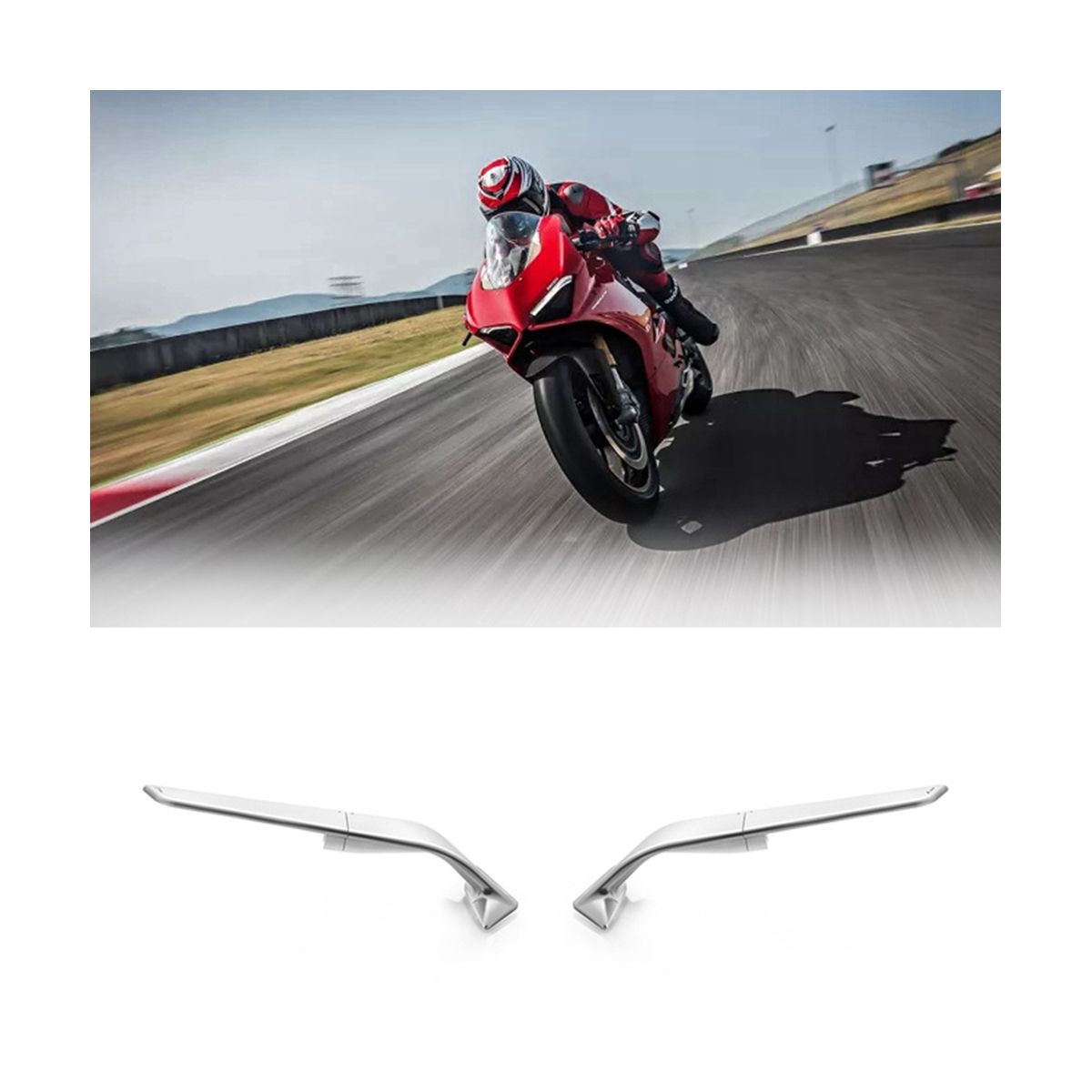 Motorcycle Side Rear View Adjustable Rotating Windwing for