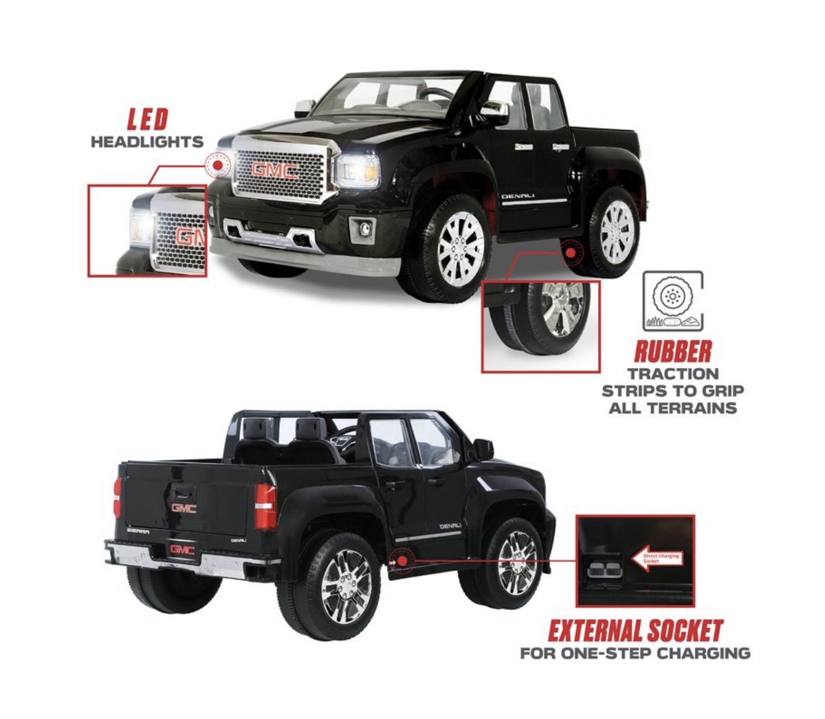 GMC Denali 12 Volt Battery Powered Ride-On Vehicle, Black