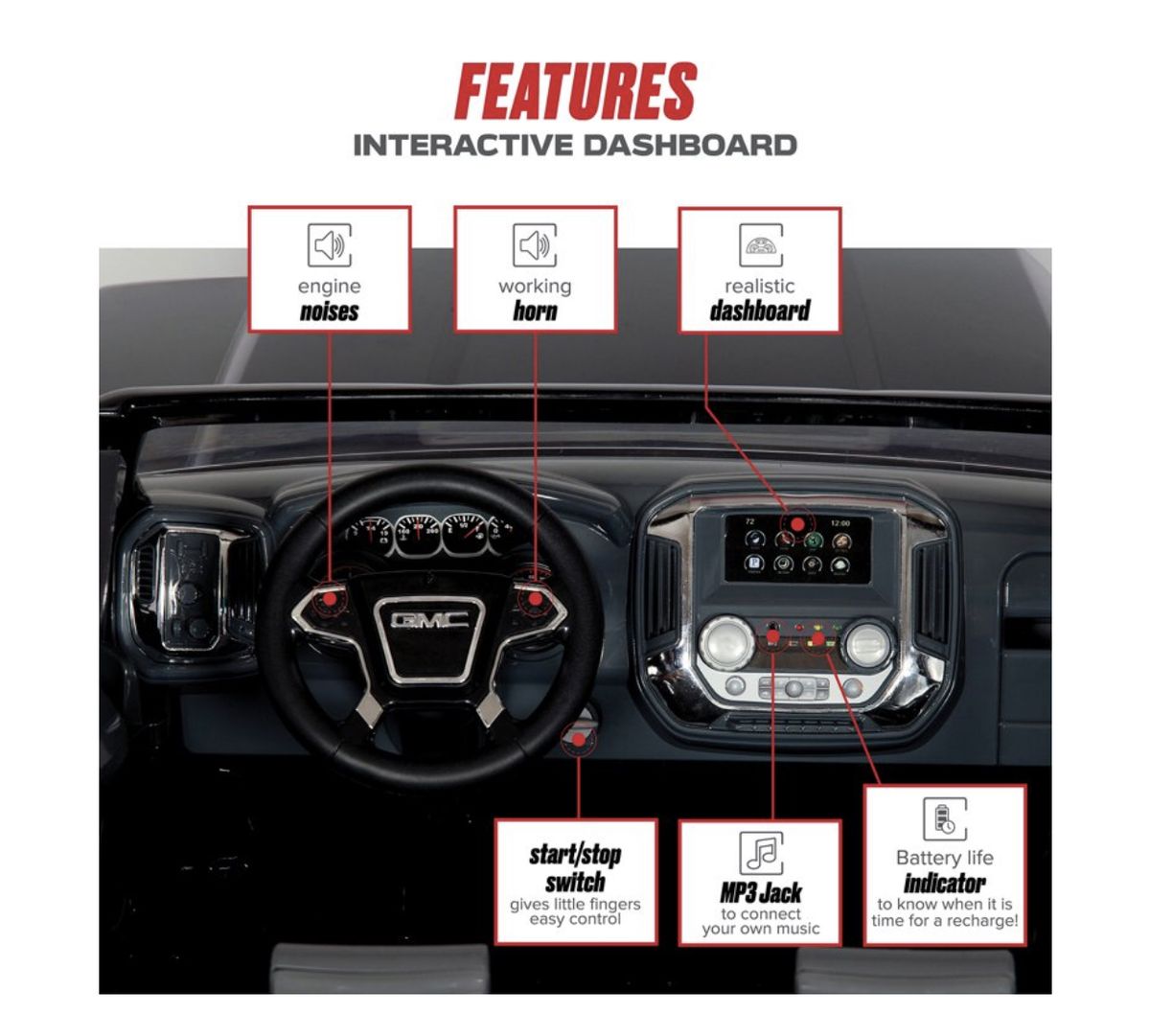 GMC Denali 12 Volt Battery Powered Ride-On Vehicle, Black