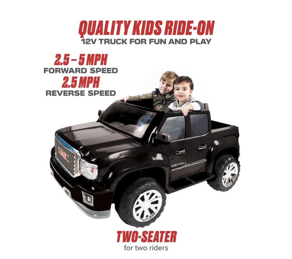 GMC Denali 12 Volt Battery Powered Ride-On Vehicle, Black