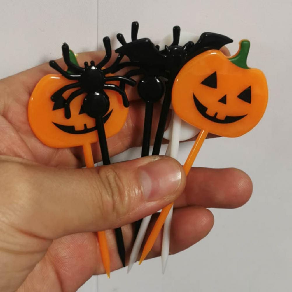 Food Pick Party Supplies10Pcs Halloween Design Cake Stick Washable Lovely Decorative Lightweight