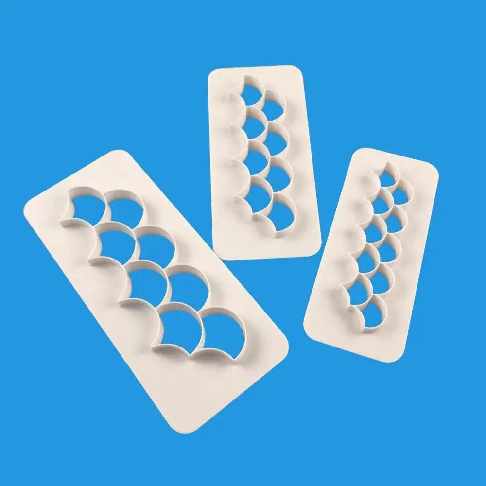 3Pcs/Set Fish Scale Pastry Decorating Easy Clean Baking Kitchen Geometry Fondant Cake Mold Tool Food Grade Plastic Cookie Cutter