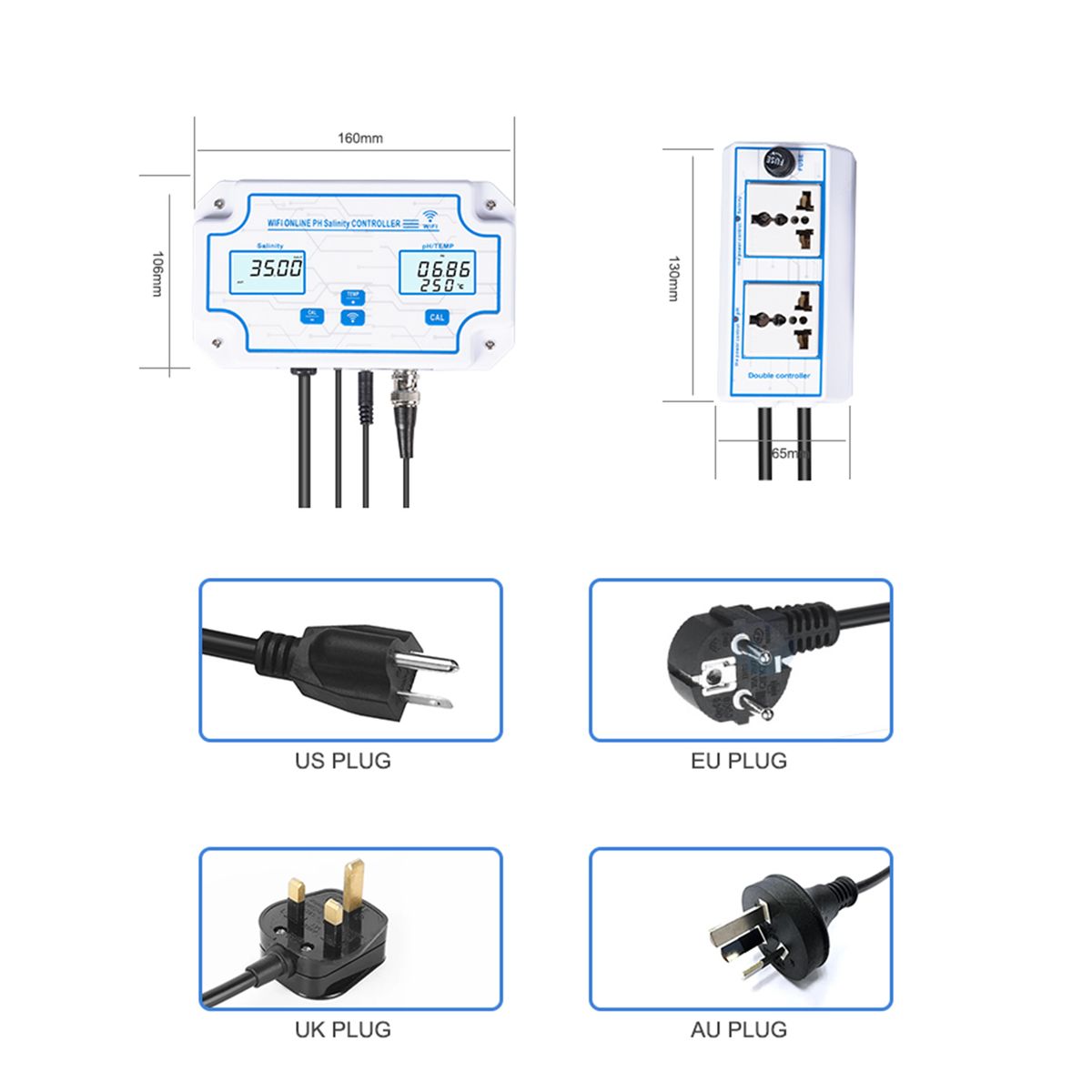 3-in-1 PH/Salinity/TEMP Water Quality Detector