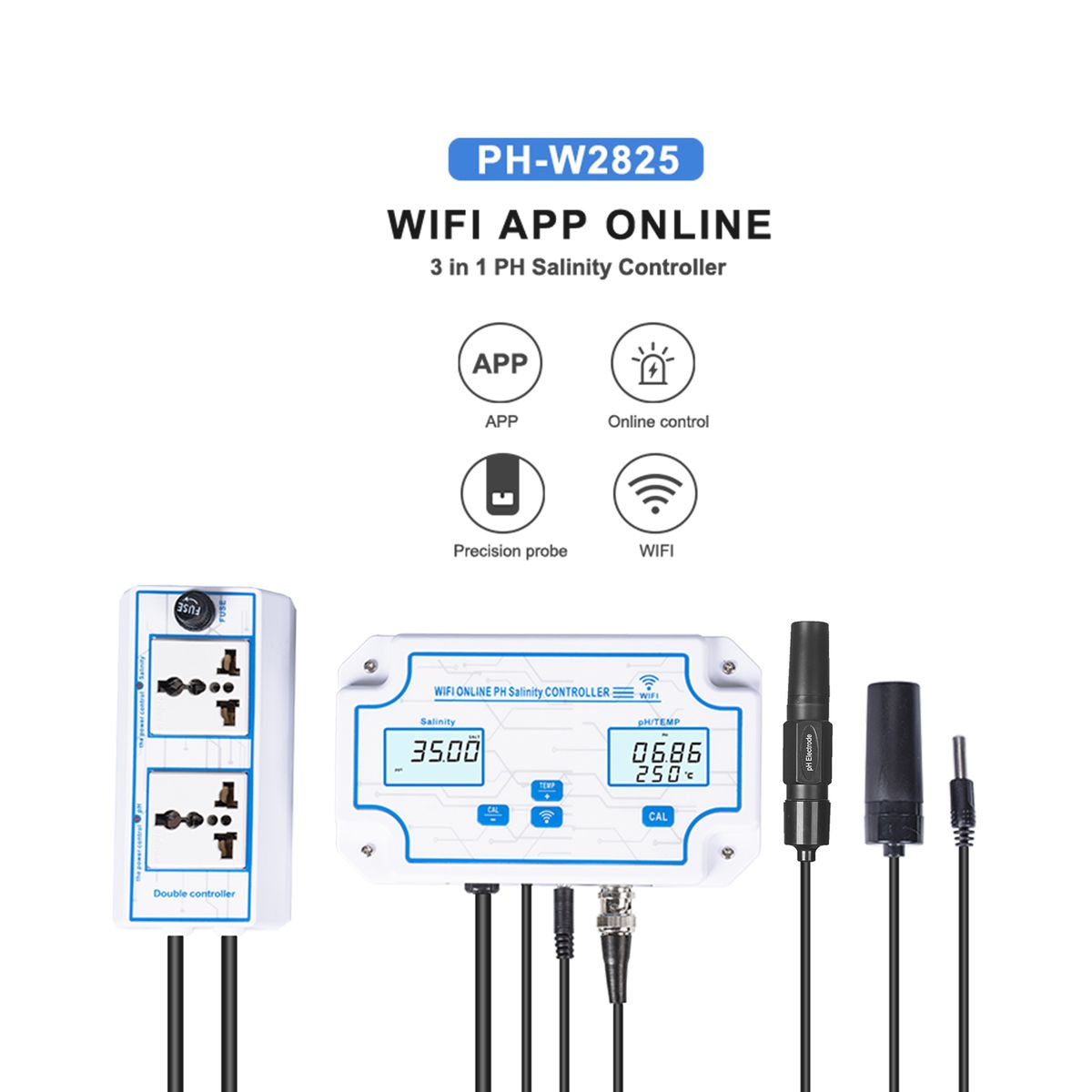 3-in-1 PH/Salinity/TEMP Water Quality Detector