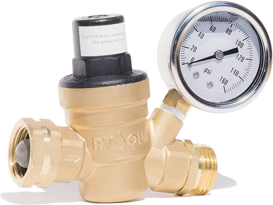 RV Water Pressure Regulator Brass Adjustable Pressure Relief
