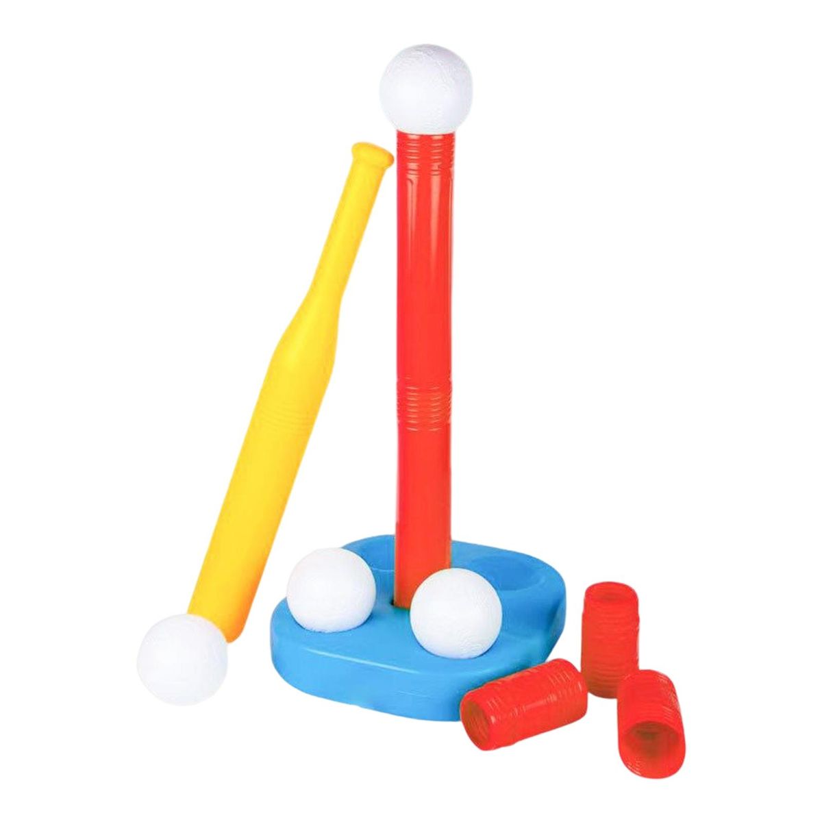 1 Set Plastic Baseball Bat Outside Boys Girls T-Ball Games Sets Red