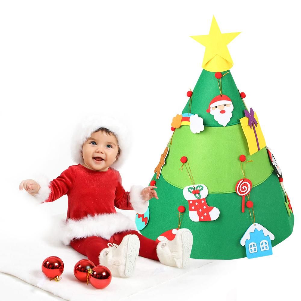 3D Felt Christmas Tree Children DIY Creative Puzzle Tree for Christmas Party Decoration Kids Christmas Gifts